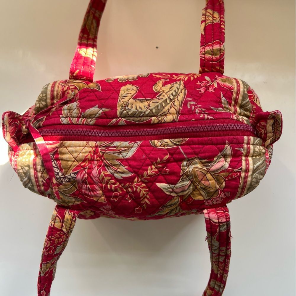 Quilted Shoulder Bag Mini Floral Raspberry Red Cottage Y2K - Picture 5 of 11